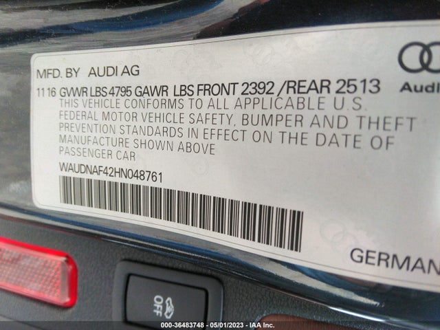 WAUDNAF42HN048761 Audi A4 Season Of Audi Premium