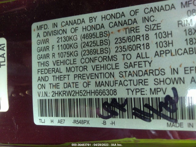 Honda CR-V EX 2017 2HKRW2H52HH666308 Image 11