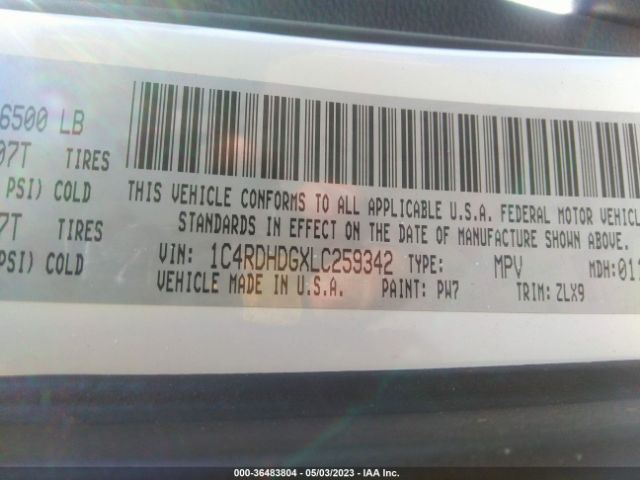 1C4RDHDGXLC259342 Dodge Durango Gt Plus