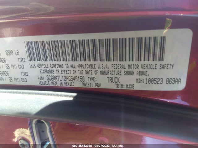 3C6RR7LT2HG549158 RAM 1500 Big Horn
