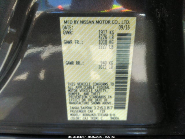Nissan Altima 2.5 Sv 2017 1N4AL3AP0HC126187 Image 10