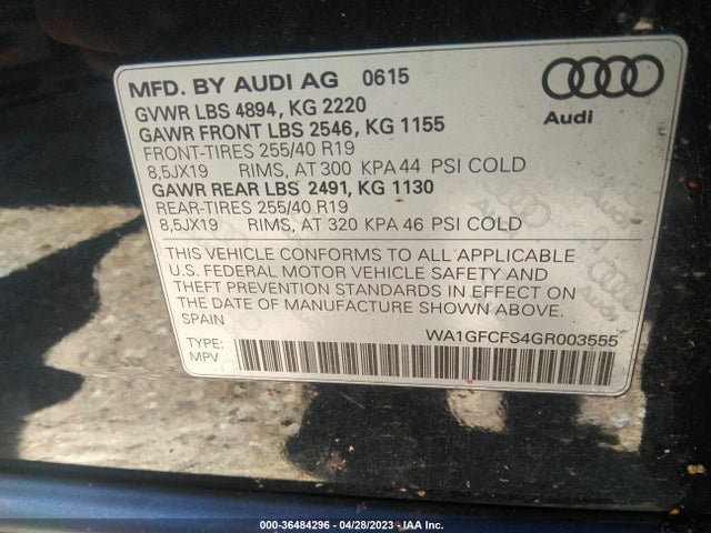 WA1GFCFS4GR003555 Audi Q3 Prestige