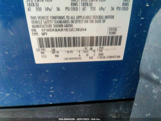 1FM5K8AR1EGC38204 Ford UTILITY POLICE