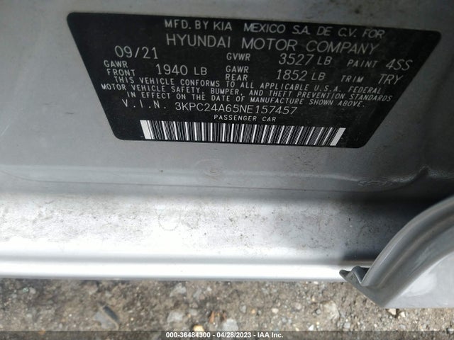 Hyundai Accent Sel 2022 3KPC24A65NE157457 Image 9