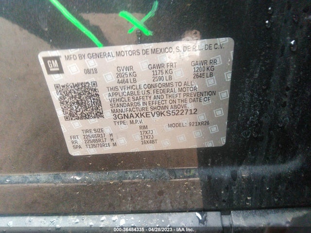 Chevrolet EQUINOX LT 2019 3GNAXKEV9KS522712 Image 10