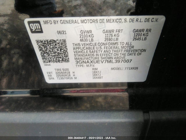 Chevrolet EQUINOX LT 2021 3GNAXUEV7ML397007 Image 9
