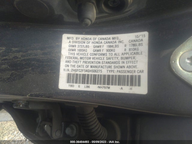 Honda Civic Sedan Lx 2016 2HGFC2F54GH506275 Image 9