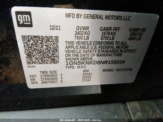 Chevrolet Tahoe Lt 2022 1GNSKNKD8NR155034 Image 11