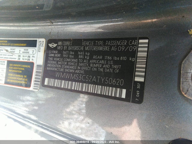 2010 MINI COOPER S WMWMS3C52ATY50620 Photo 8