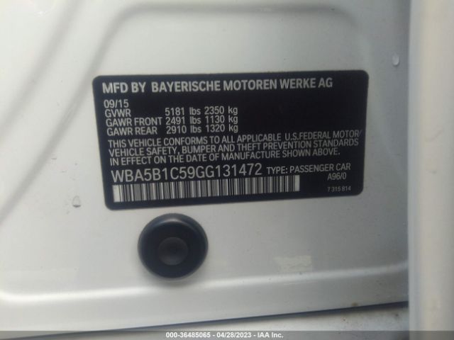 WBA5B1C59GG131472 BMW 5 Series 535i