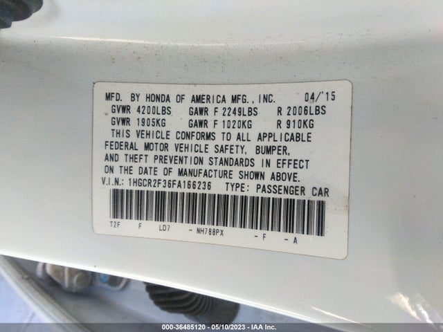 Honda Accord Sedan Lx 2015 1HGCR2F36FA166236 Image 11