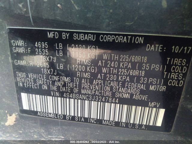 4S4BSANC3J3247844 Subaru Outback Limited
