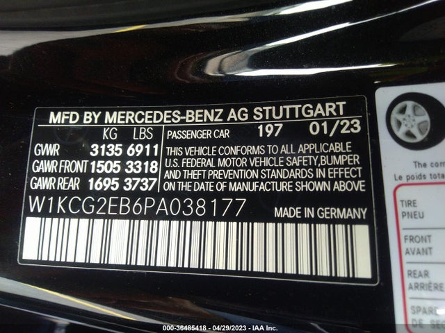 2023 Mercedes-Benz EQS, VIN: W1KCG2EB6PA038177