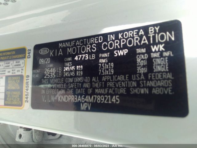 KNDPR3A64M7892145 KIA Sportage Sx Turbo