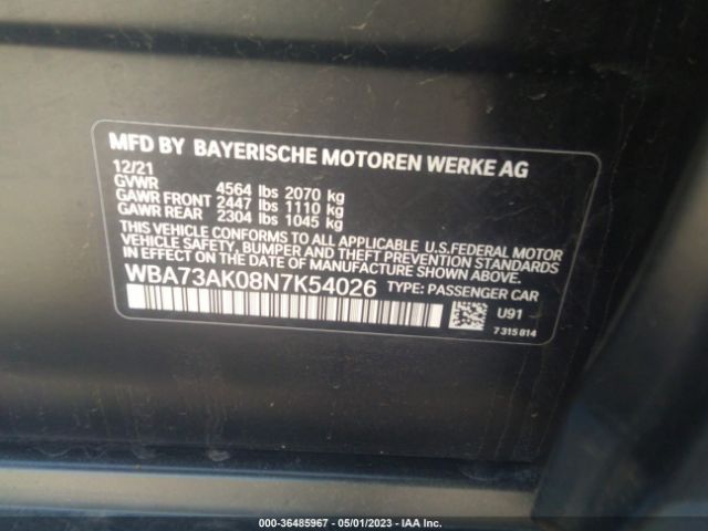 WBA73AK08N7K54026 BMW 2 Series 228i Xdrive