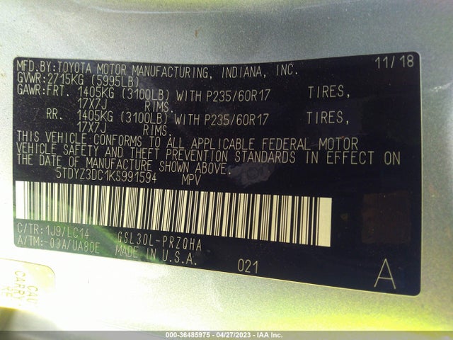 Toyota Sienna Xle Auto Access 2019 5TDYZ3DC1KS991594 Image 9