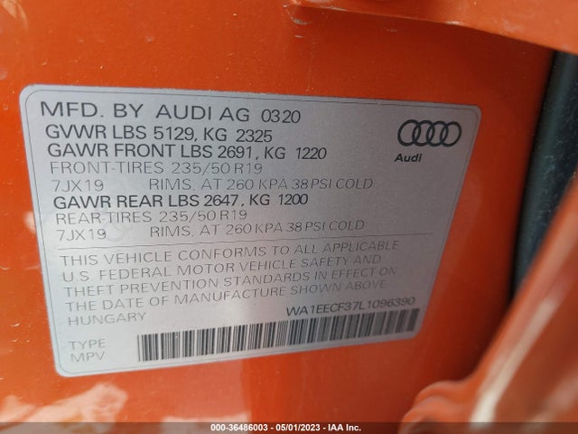 WA1EECF37L1096390 Audi Q3 S Line Premium Plus