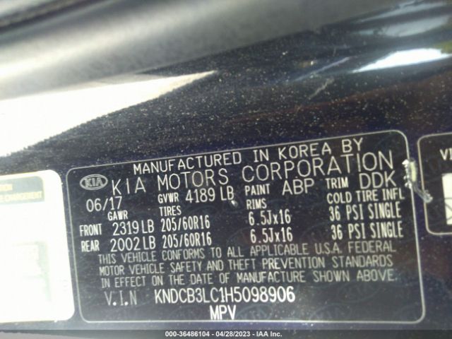 KNDCB3LC1H5098906 KIA NIRO LX