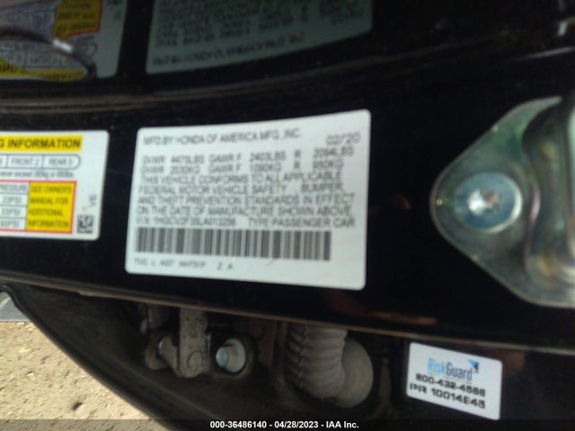 2020 HONDA ACCORD SEDAN SPORT VIN: 1HGCV2F35LA013256