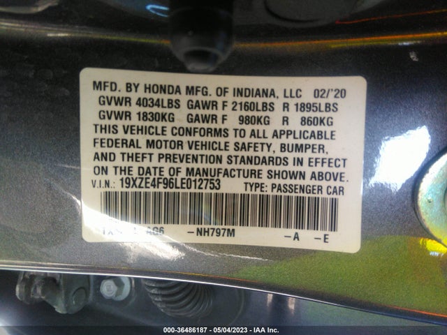 Honda Insight Touring 2020 19XZE4F96LE012753 Image 9