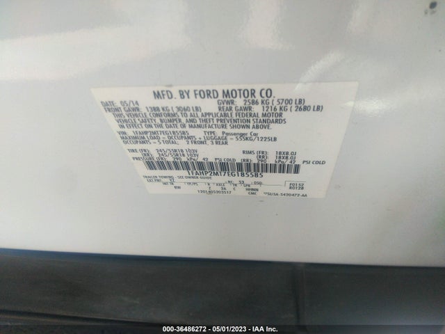 Ford SEDAN POLICE INTERCEPTOR 2014 1FAHP2MT7EG185585 Image 10
