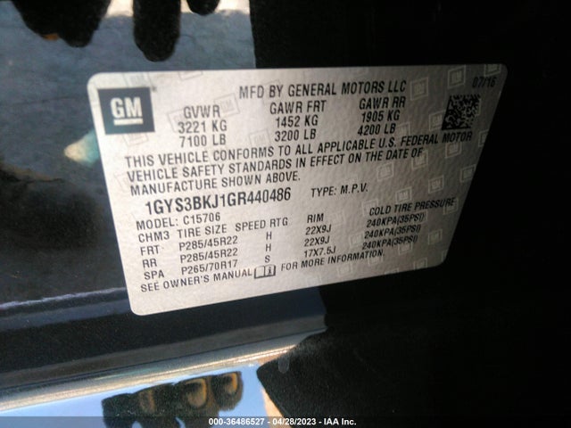 Cadillac Escalade Luxury Collection 2016 1GYS3BKJ1GR440486 Image 9
