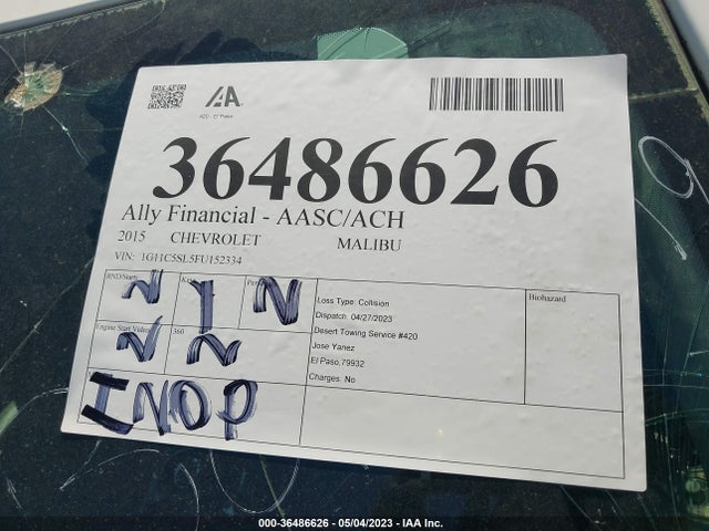 Chevrolet MALIBU LT 2015 1G11C5SL5FU152334 Image 8