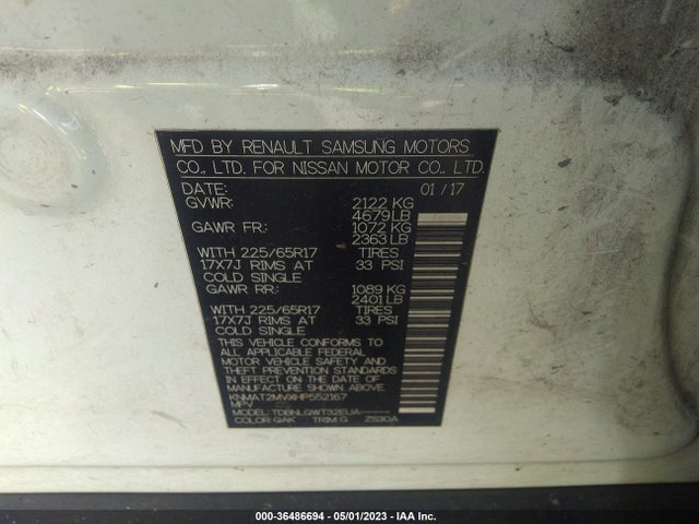 Nissan ROGUE SV 2017 KNMAT2MVXHP552167 Image 9