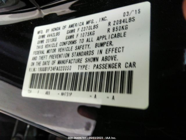 19UUB1F34FA020050 Acura TLX