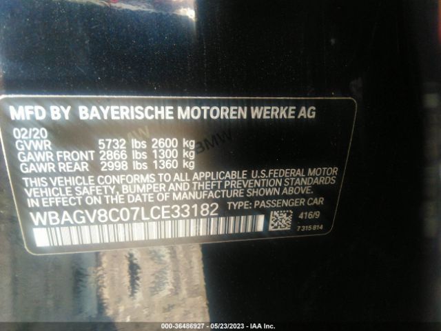 WBAGV8C07LCE33182 BMW 8 Series M850i