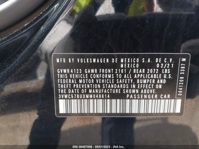 3VWC57BUXMM048614 Volkswagen Jetta S/se/r-line