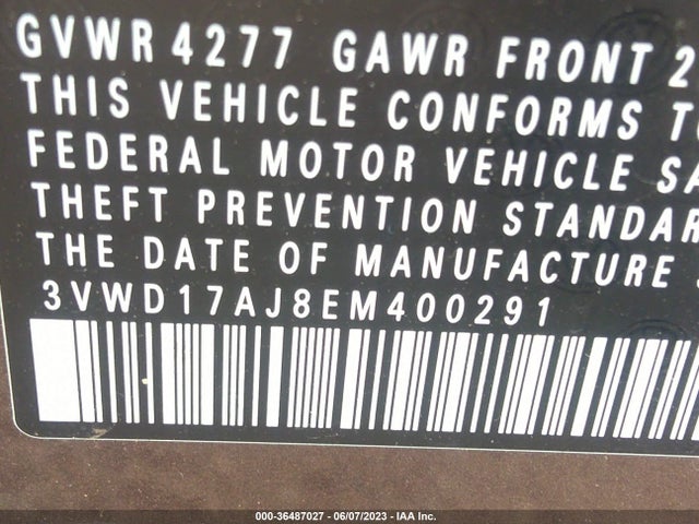 3VWD17AJ8EM400291 Volkswagen Jetta Sedan Se