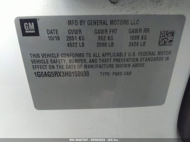 1G6AG5RX3H0150938 Cadillac Ats Sedan Awd