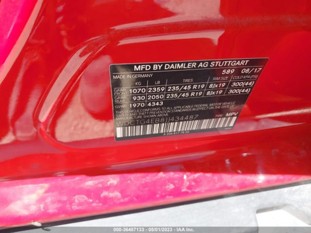 WDCTG4EB8JJ434487 Mercedes-Benz Gla Gla 250