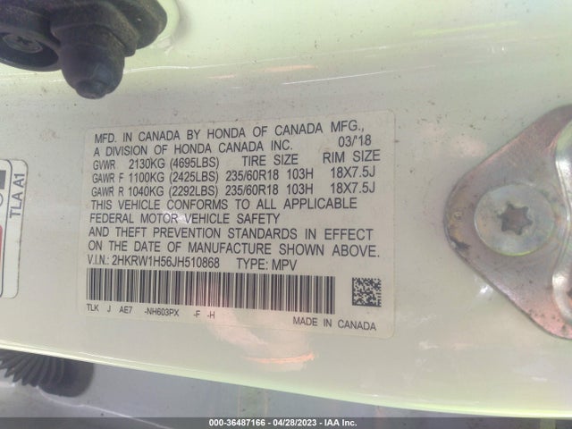 Honda CR-V EX 2018 2HKRW1H56JH510868 Image 9