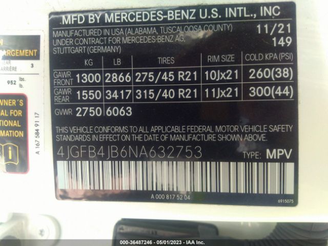 4JGFB4JB6NA632753 Mercedes-Benz Gle Gle 350