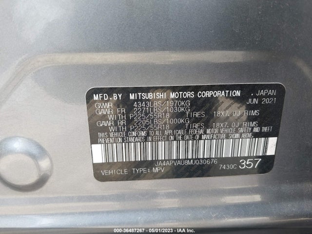 JA4APVAU8MU030676 Mitsubishi Outlander Sport Se
