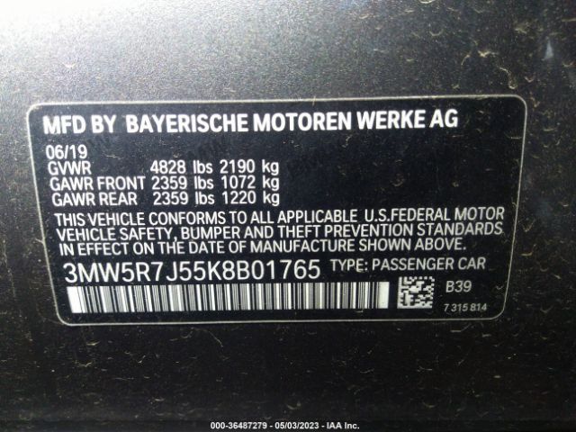 3MW5R7J55K8B01765 BMW 3 Series 330i Xdrive