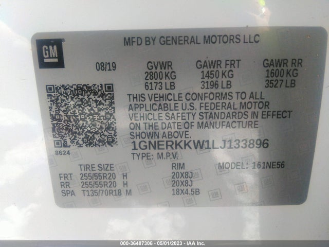 Chevrolet Traverse Premier 2020 1GNERKKW1LJ133896 Image 9