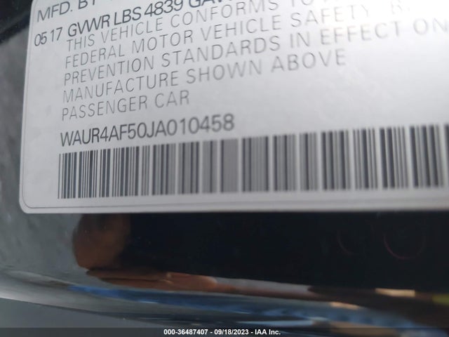 WAUR4AF50JA010458 Audi S5
