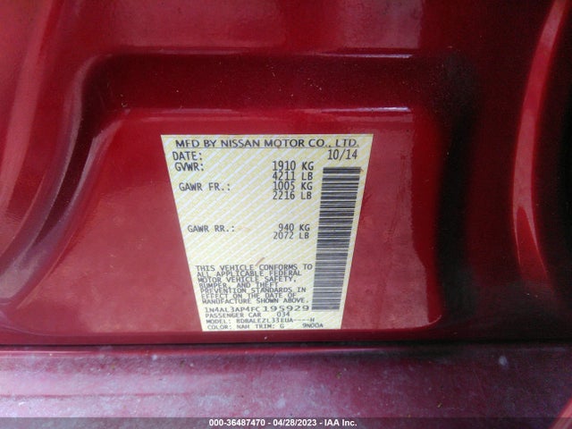 2015 NISSAN ALTIMA 2.5 S VIN: 1N4AL3AP4FC195929