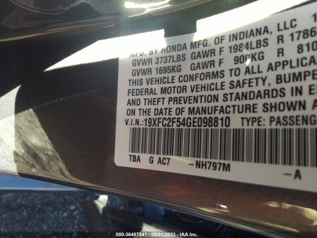 Honda Civic Sedan Lx 2016 19XFC2F54GE098810 Image 9