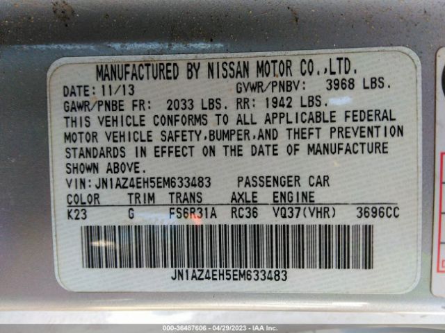 JN1AZ4EH5EM633483 Nissan 370z Touring