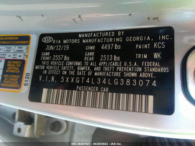 KIA Optima Lx 2020 5XXGT4L34LG383074 Image 11