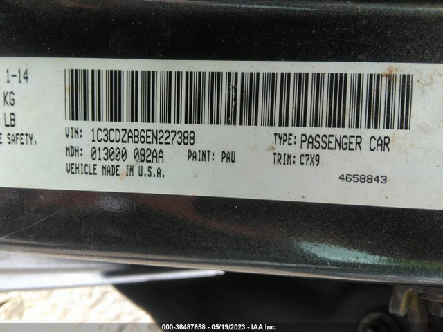 Dodge AVENGER SE 2014 1C3CDZAB6EN227388 Image 9