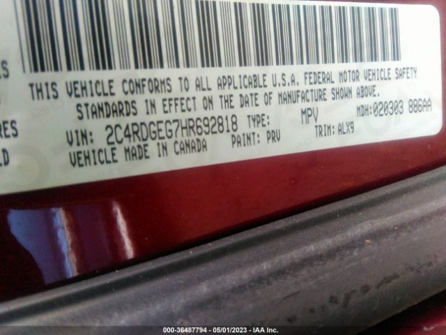 2C4RDGEG7HR692818 Dodge Grand Caravan Gt