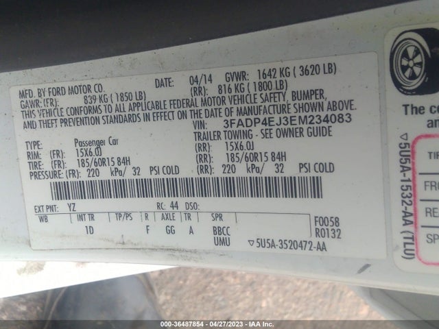 Ford FIESTA SE 2014 3FADP4EJ3EM234083 Image 10