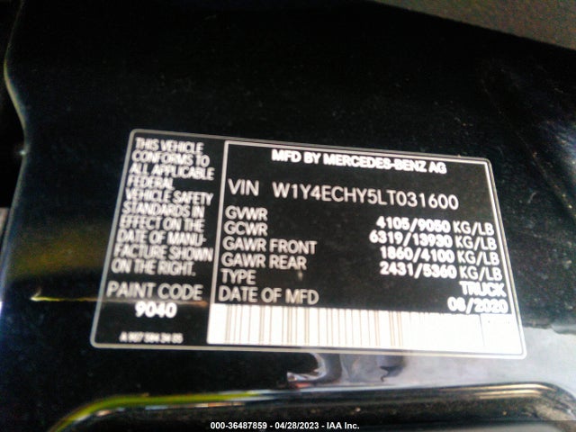 2020 Mercedes-Benz Sprinter, VIN: W1Y4ECHY5LT031600