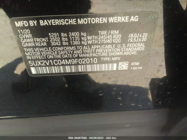 5UX2V1C04M9F02010 BMW X4 Xdrive30i