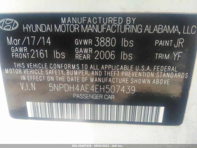 Hyundai ELANTRA SE 2014 5NPDH4AE4EH507439 Image 10
